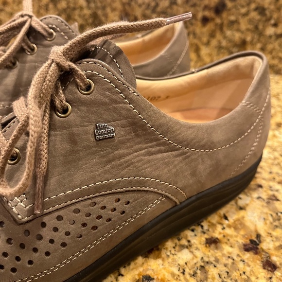 Finn Comfort Women's Olive Leather Perforated Oxford Walking Shoes 5.5 US 7.5 - Picture 10 of 12